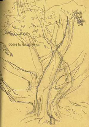 Mt. Auburn Cemetery sketchbook excerpt
