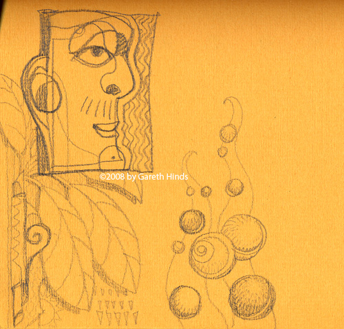 A random doodle on yellow paper